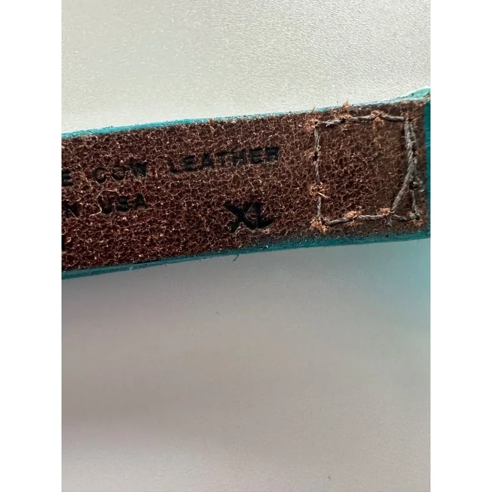 VTG GAP Women's XL  Turquoise Blue Leather Ribbon Belt Fairy Y2K Festival